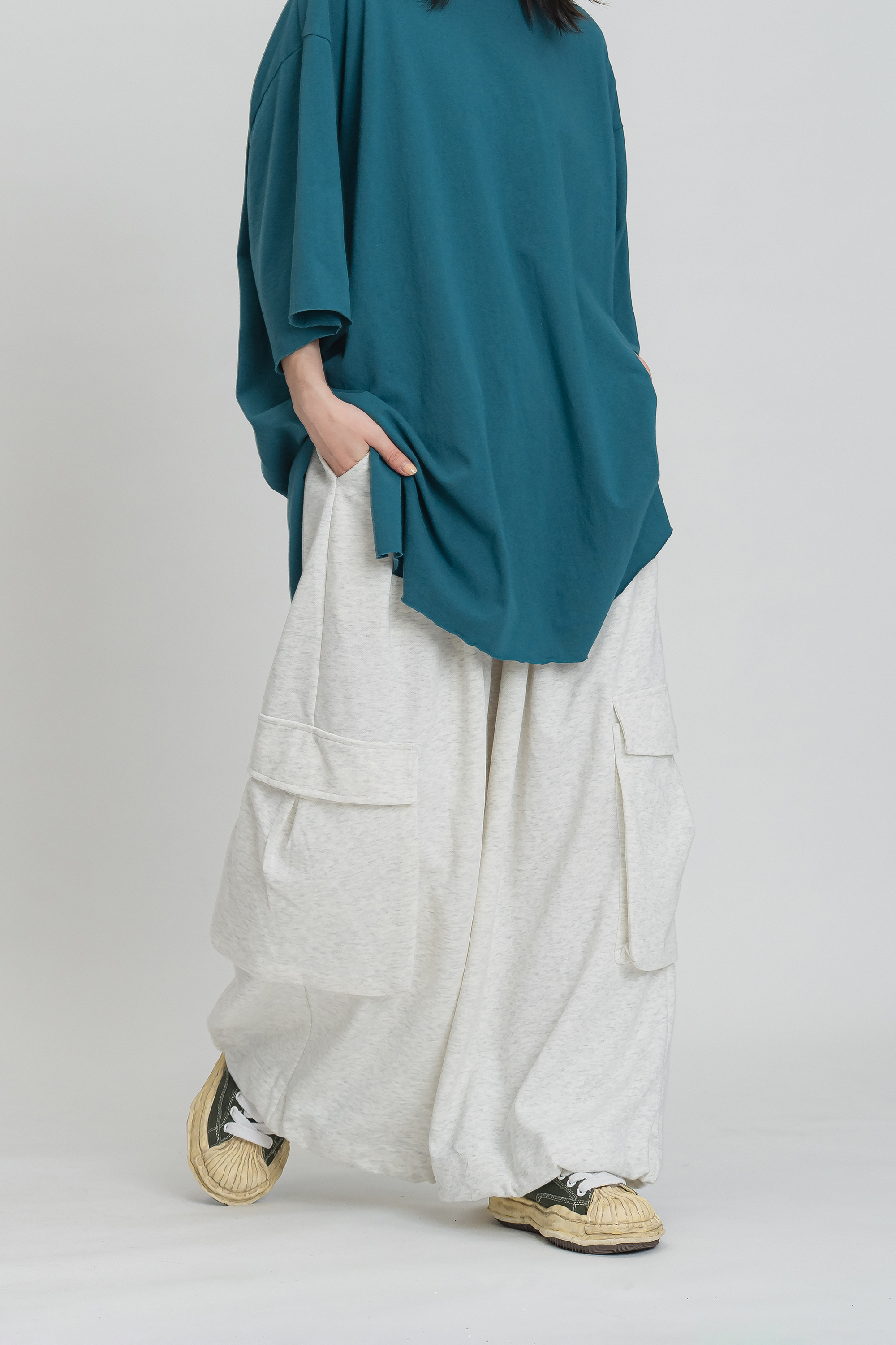 休閒寬鬆工裝棉褲 2色