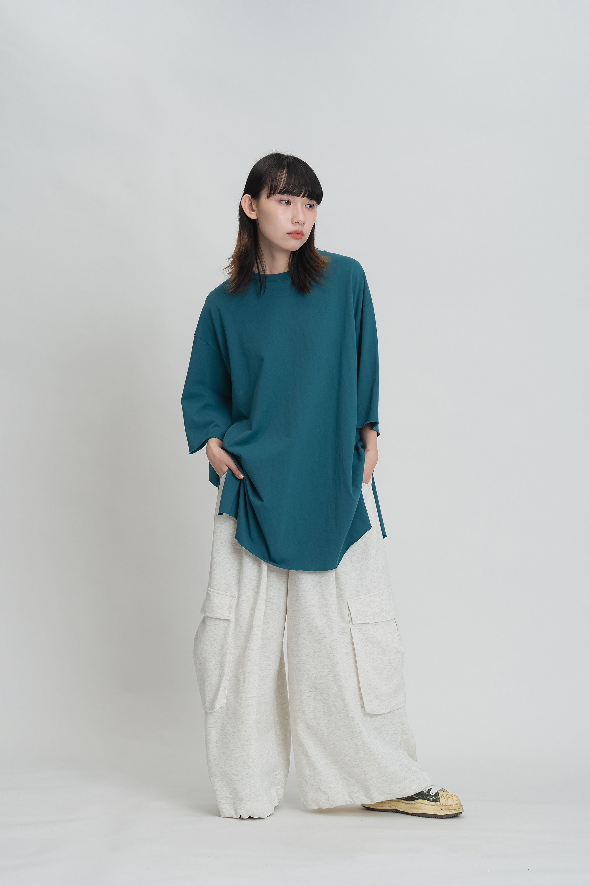 休閒寬鬆工裝棉褲 2色