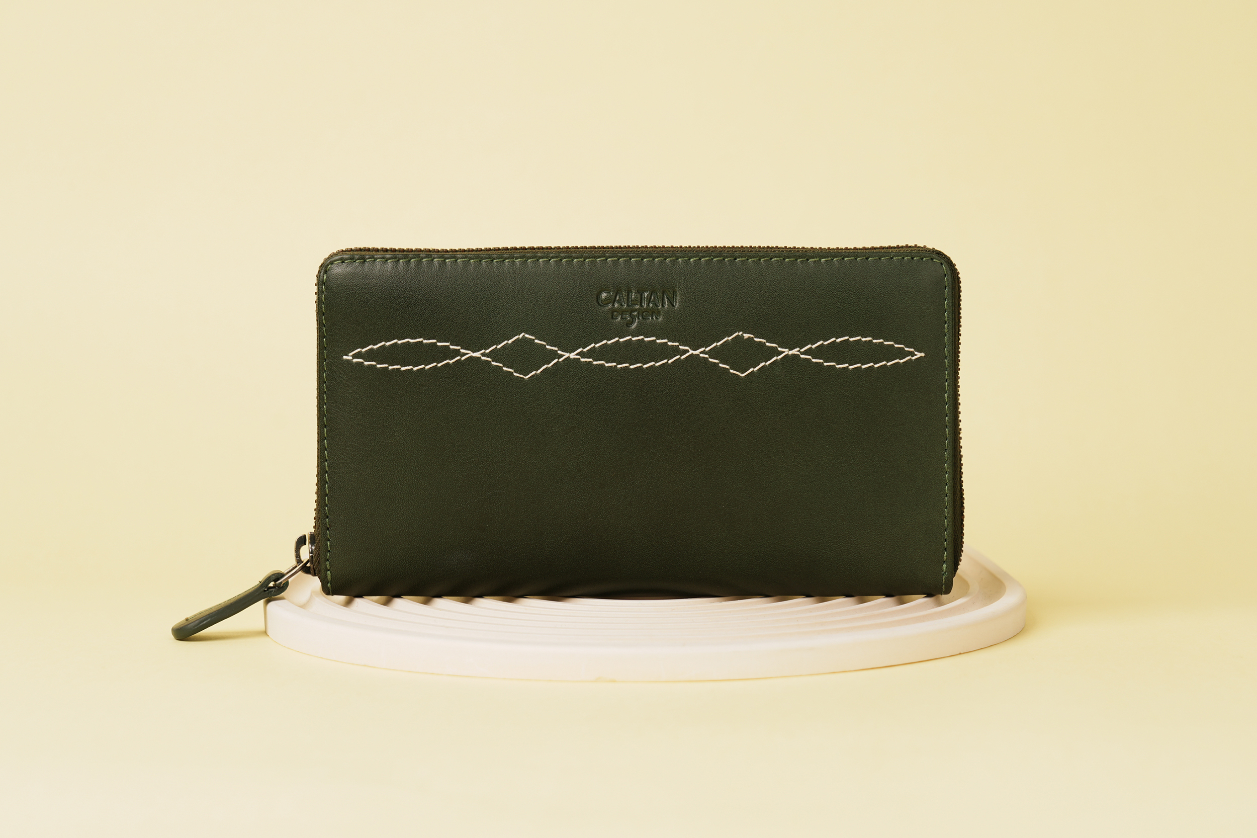 『新品上市』老爺有喜  菱紋縫線真皮多功能長夾 (075142cd)