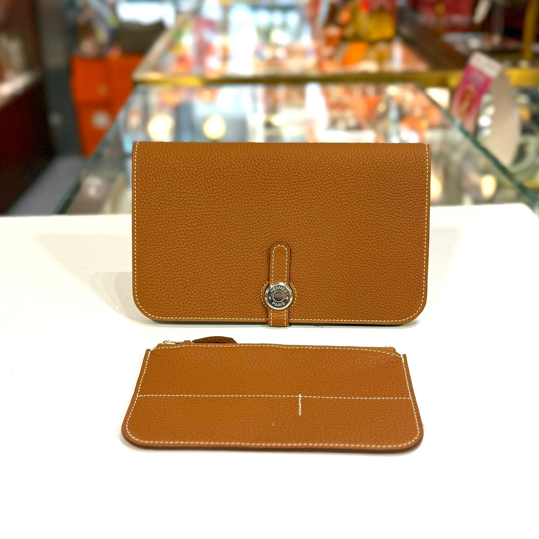 本週特價!!! 未使用品!!! 全新HERMES長銀包 R刻 DOGON DUO WALLET GOLD PHW TOGO #BRAND NEW #香榭站正品