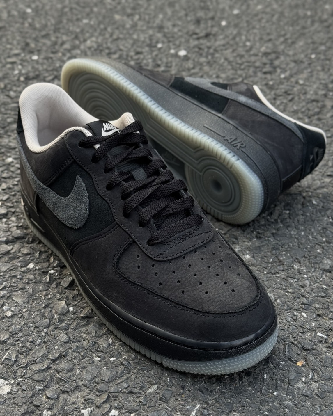 NIKE AIR FORCE 1 AF1 麂皮 黑灰 冰底 復古 IQ9791001