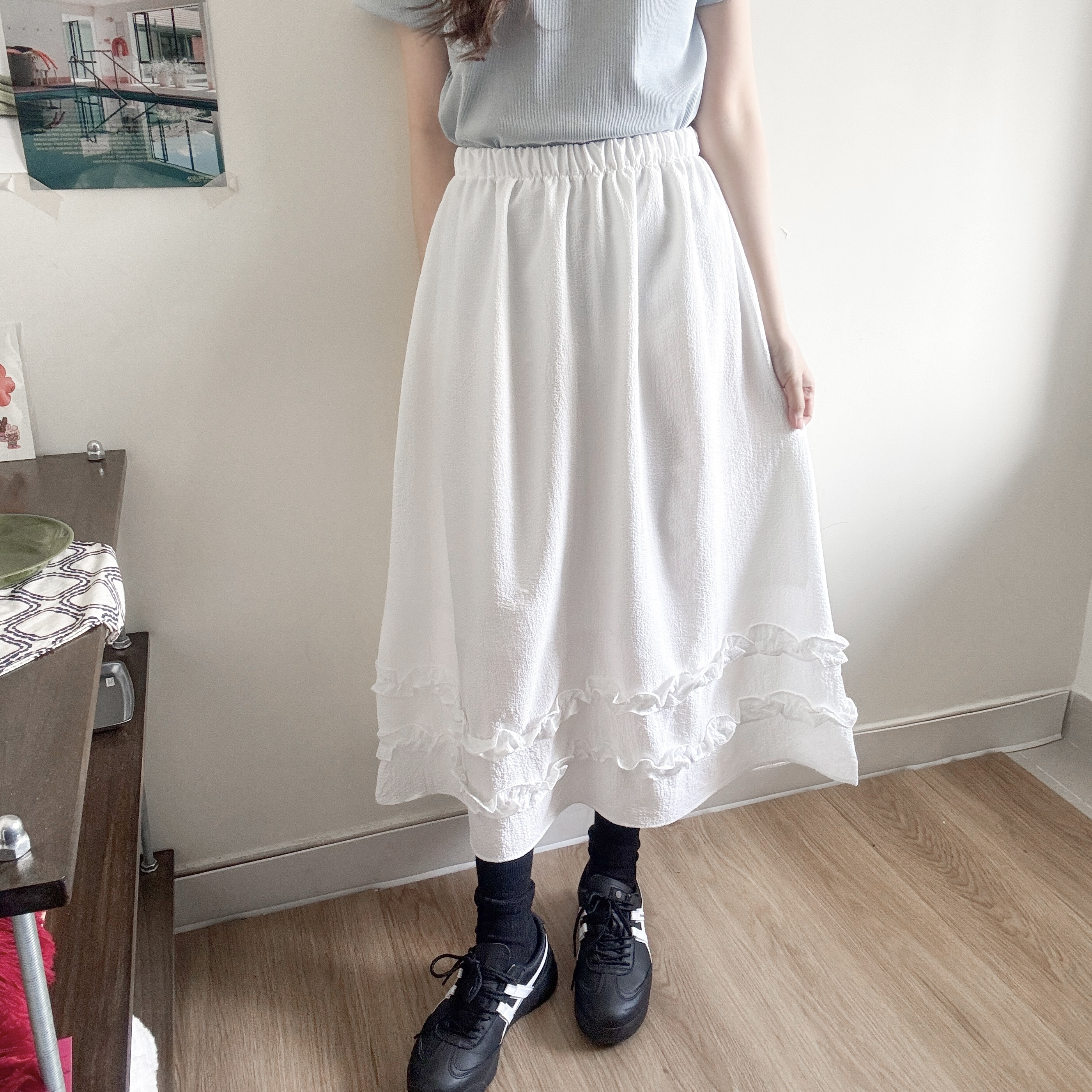 荷葉邊長身傘裙