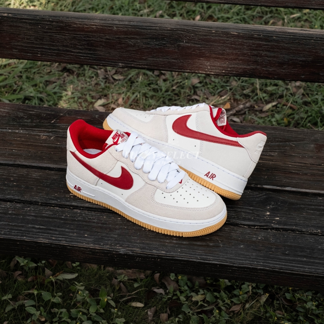 【逢甲 FUZZY】Nike Air Force 1 "Varsity Red" 麂皮 灰紅 卡其底 IB6388-101