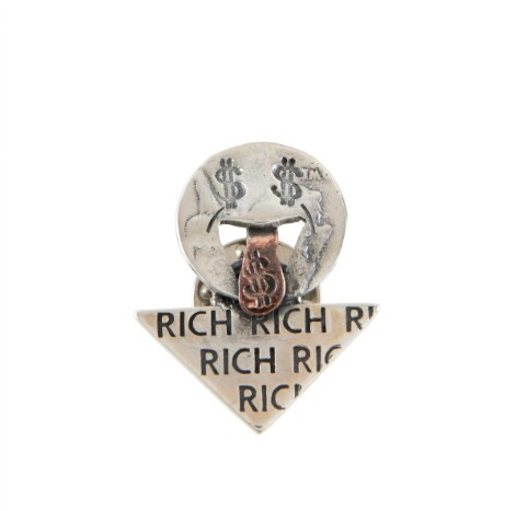 North Works 笑臉紅銅吐舌別針 N-662