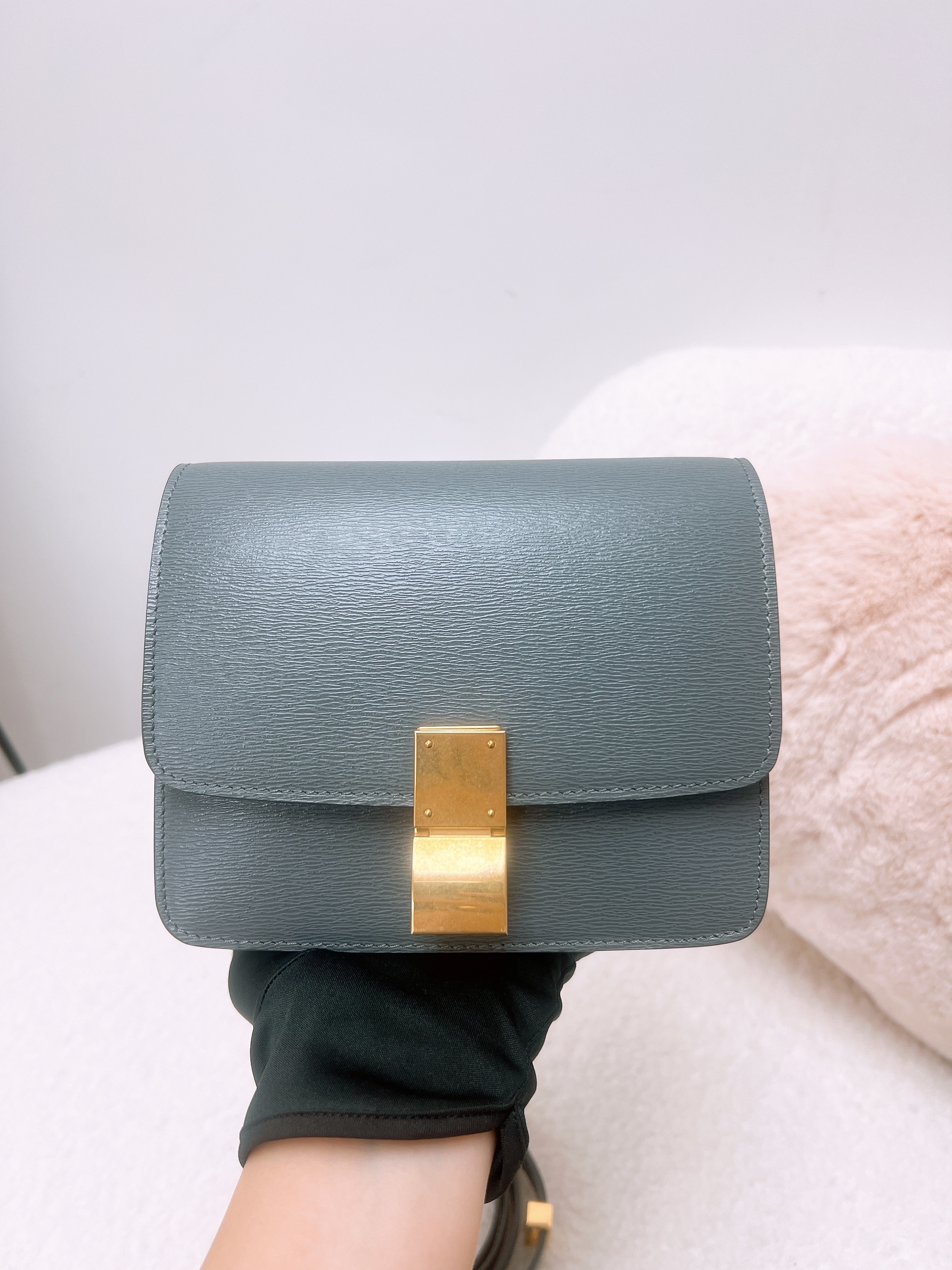 Celine classic box small dark grey