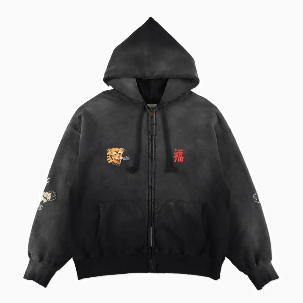 BOWWOW 2026 VIETNAM ZIP HOODIE AGED (BW261-VZH) - BLACK AGED PRE ORDER ITEM (預訂中)