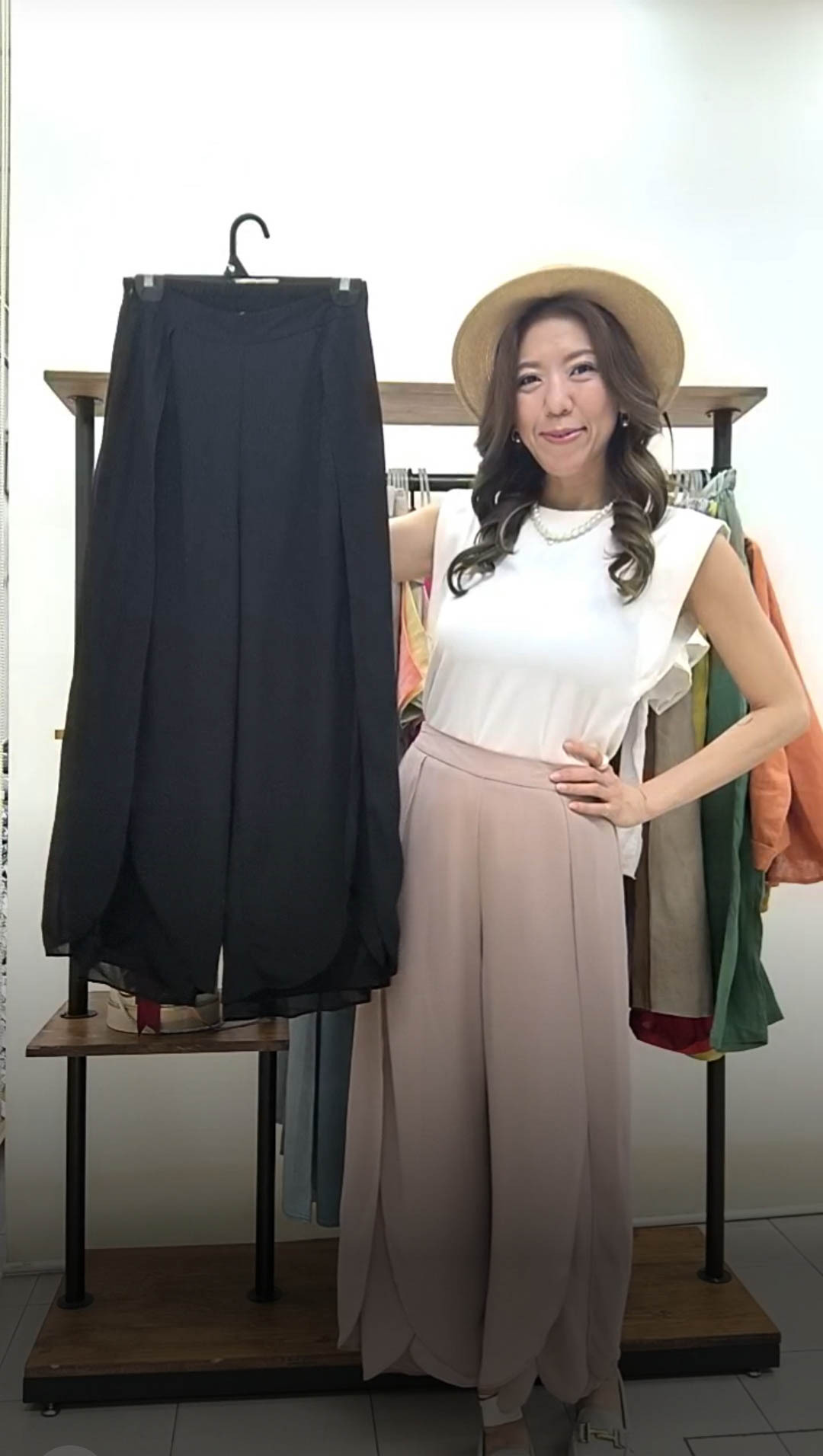 M019 RM129 ▶️雪紡拼接長褲 👉S(W:72-78cm H:96cm) M(W:76-84cm H:96cm) L(W:82-86cm H:102cm) L:95cm