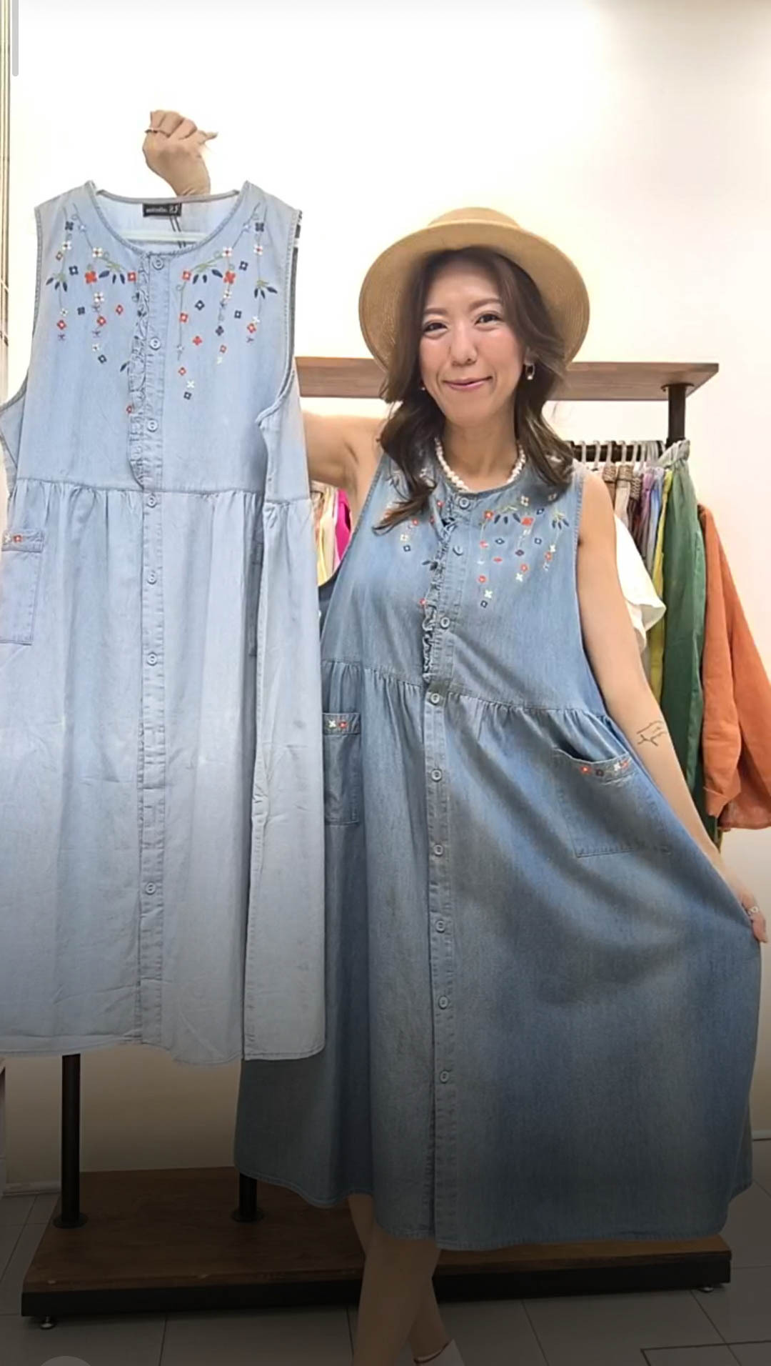 M013 RM129 ▶️牛仔洋裝 👉B:116cm W:124cm H:184cm L:110cm