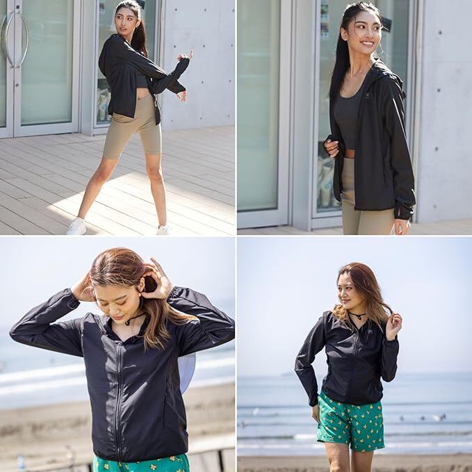 【預購】J0306608 FILA 女士防紫外線連帽衫  222062 黑色