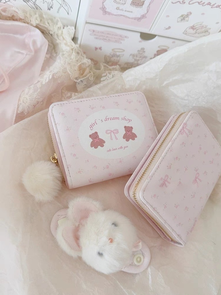 Sweet Floral Bear Girl Wallet