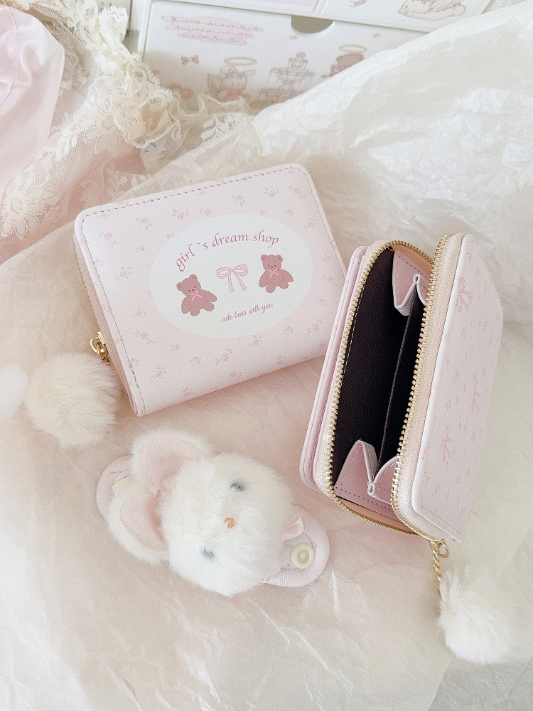 Sweet Floral Bear Girl Wallet