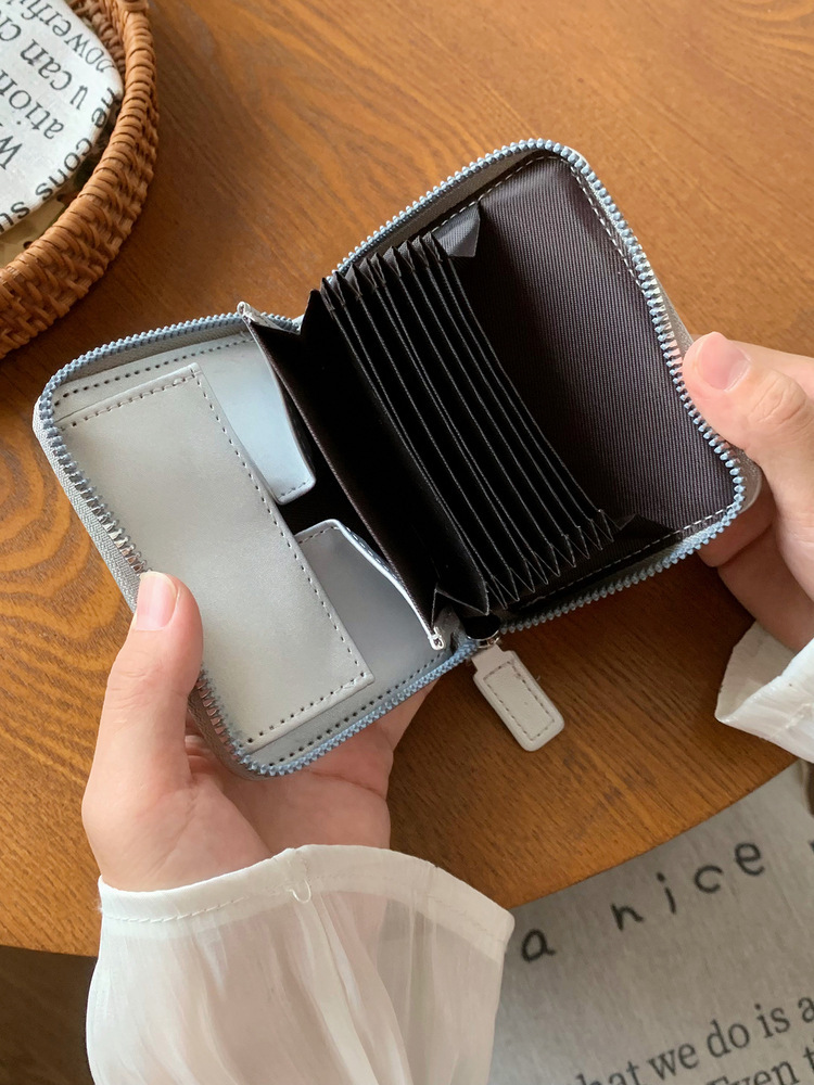 Minimalist Tofu Bag Quilted Multi-Card Accordion Card Holder