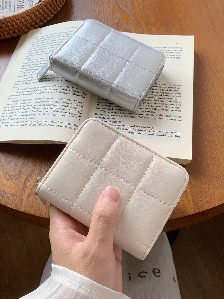 Minimalist Tofu Bag Quilted Multi-Card Accordion Card Holder