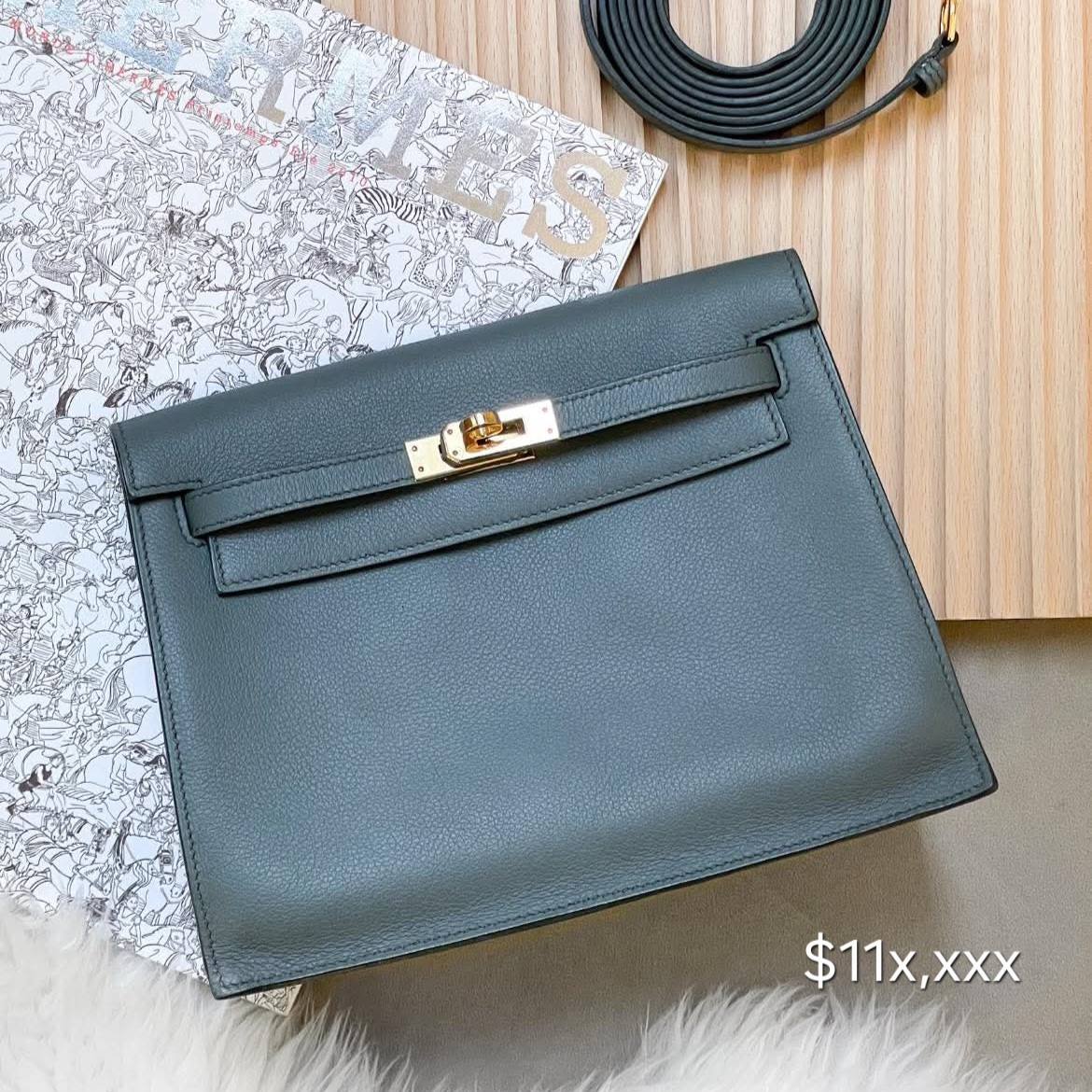 Preloved Hermès Kelly Danse Evercolor Vert Amande GHW HK$11x,xxx (HK$2,000 即時落訂)