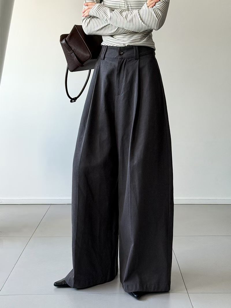 卡其落地寬褲