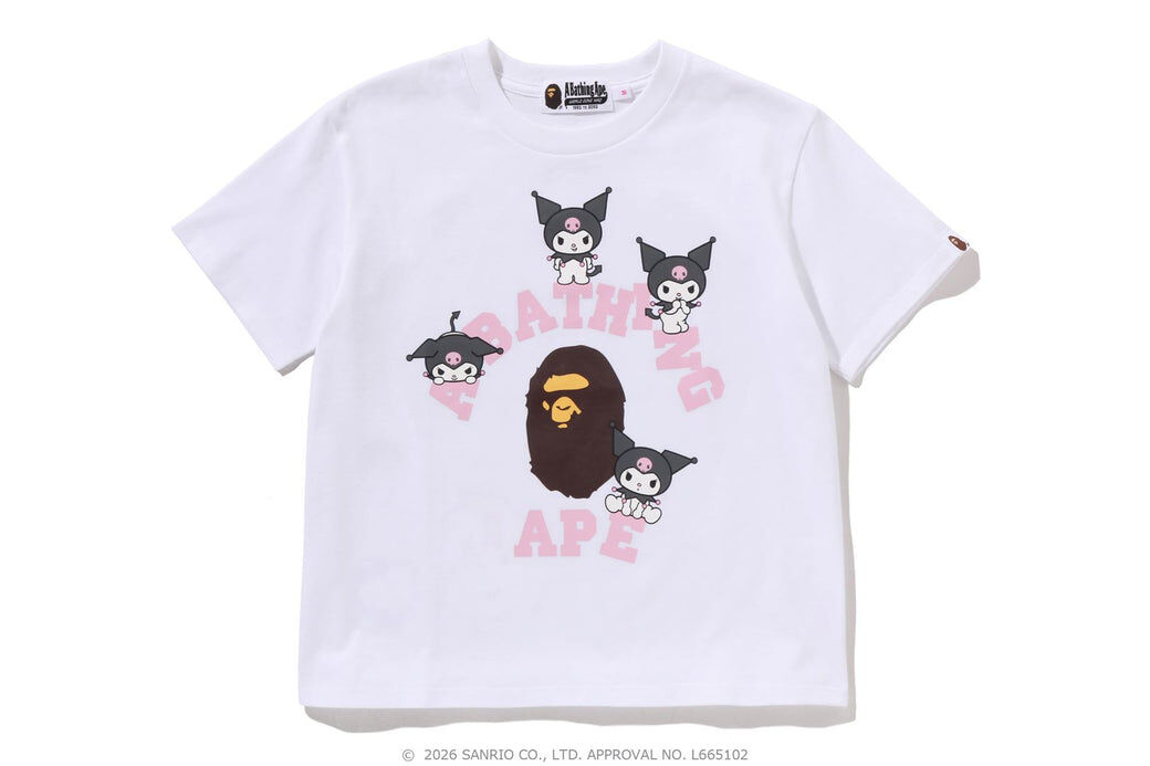 2026SS A BATHING APE BAPE COLLEGE MINI TEE 凱蒂貓庫洛米短T