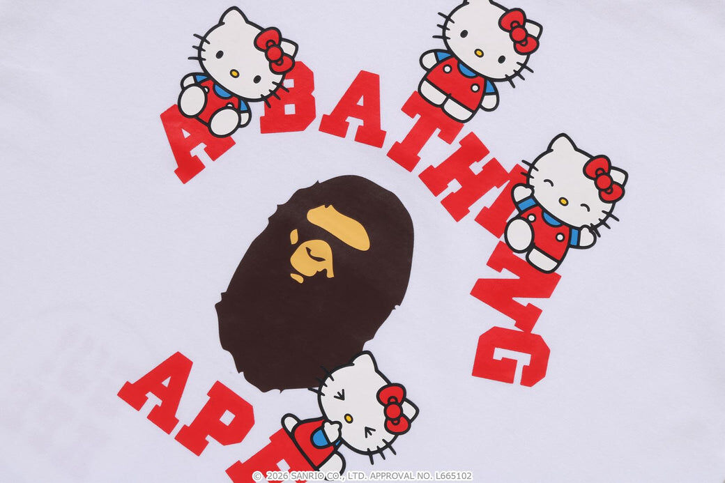 2026SS A BATHING APE BAPE COLLEGE MINI TEE 凱蒂貓庫洛米短T