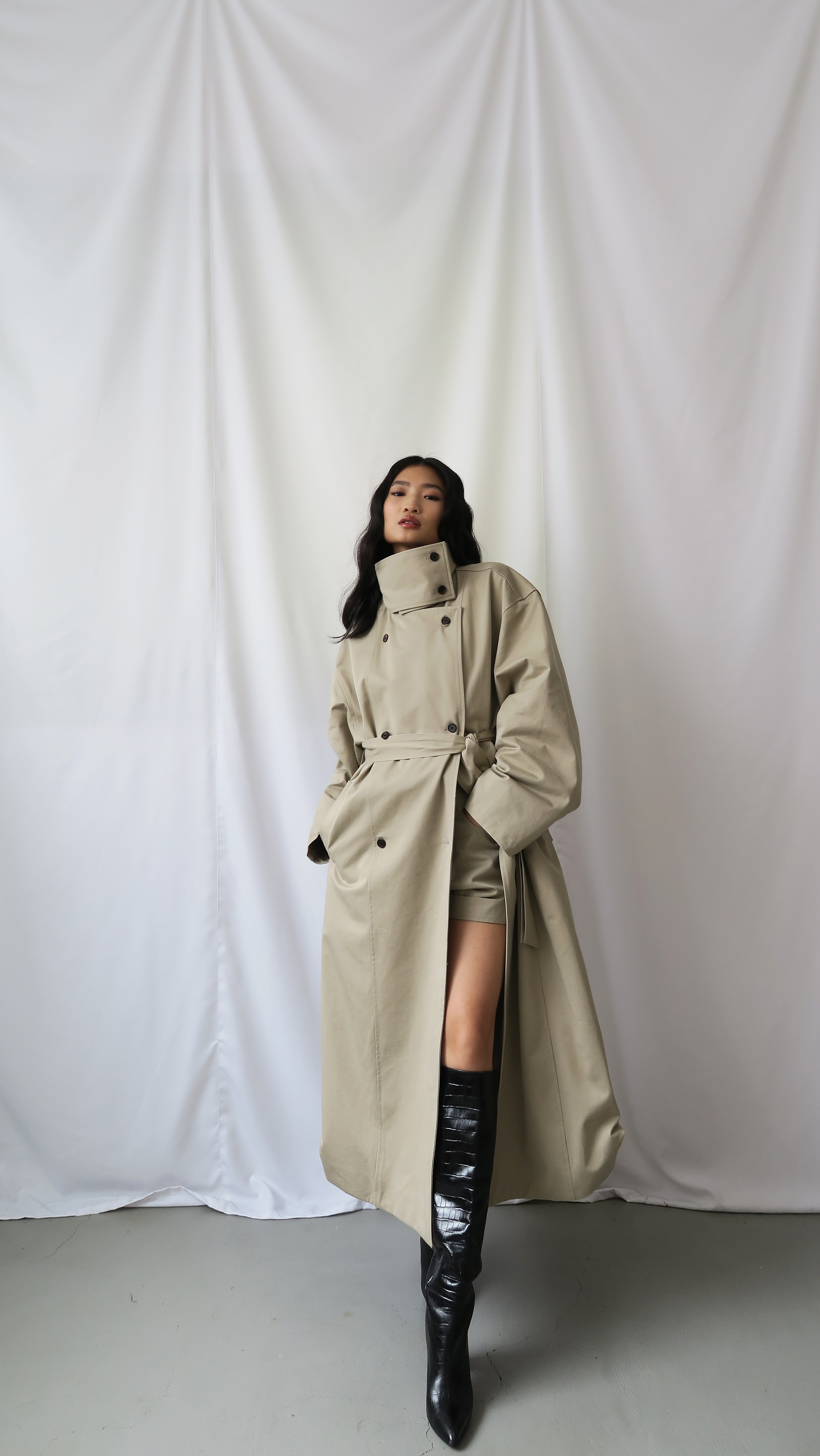 假2件風外套褲-單褲