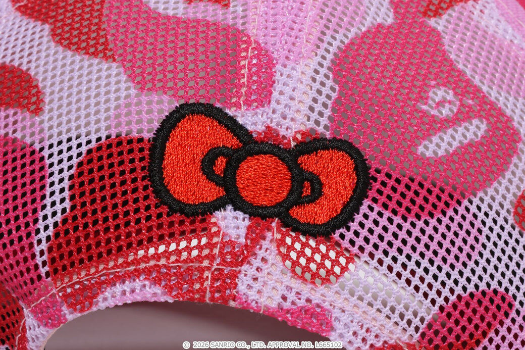 2026SS BAPE®︎ X HELLO KITTY KUROMI ABC CAMO MESH CAP 三麗