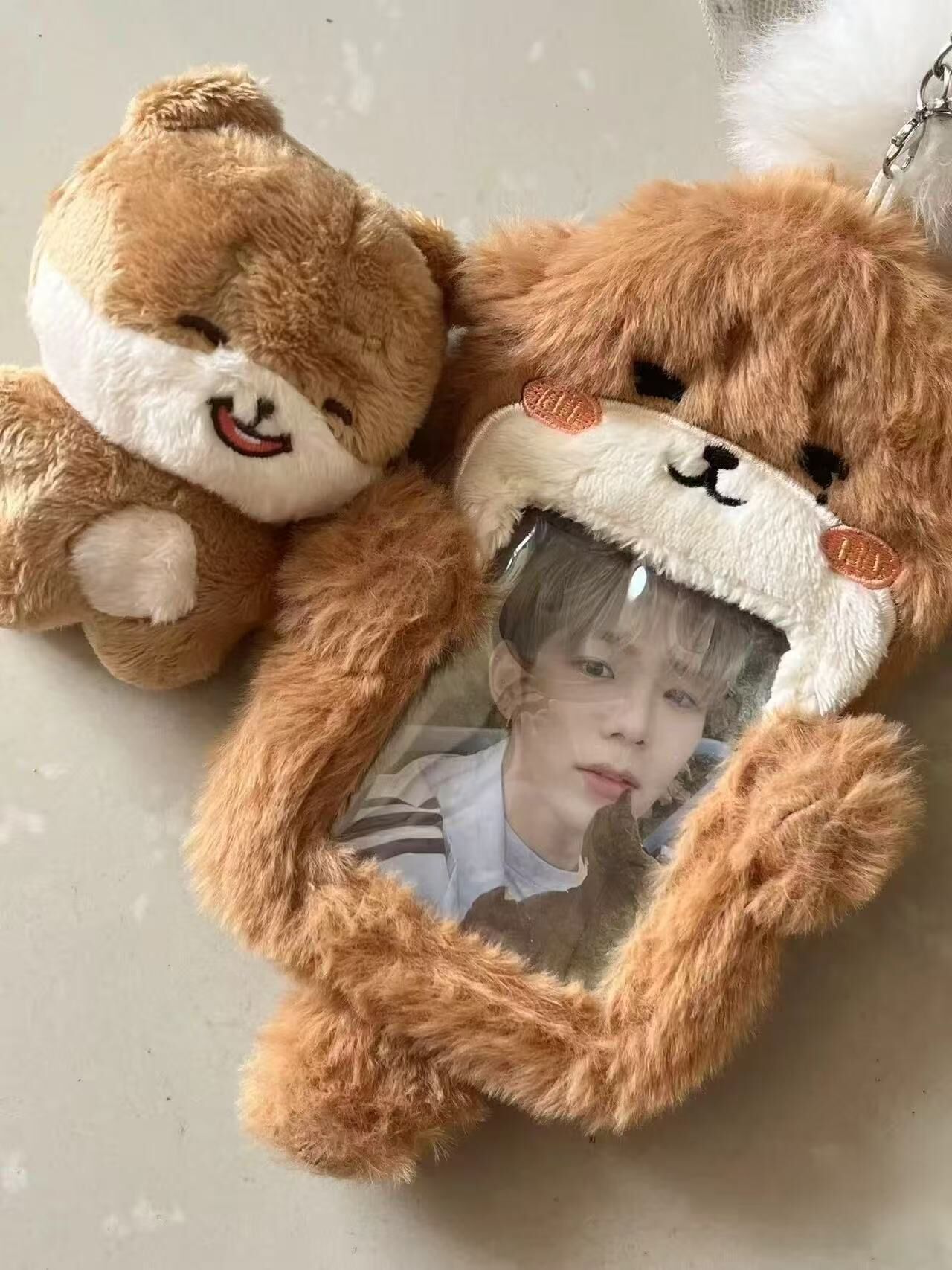 Plush Cartoon Card Holder Keychain