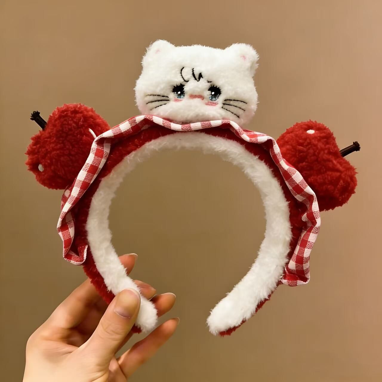 Cute Apple Cat Plush Headband