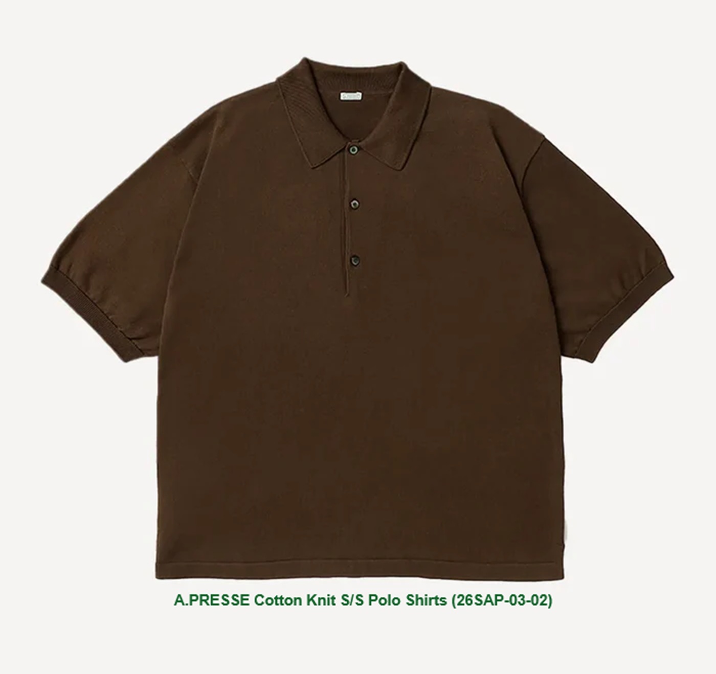 A.PRESSE 2026 COTTON KNIT S/S POLO SHIRTS (26SAP-03-02) - PRE ORDER ITEM (預訂中)