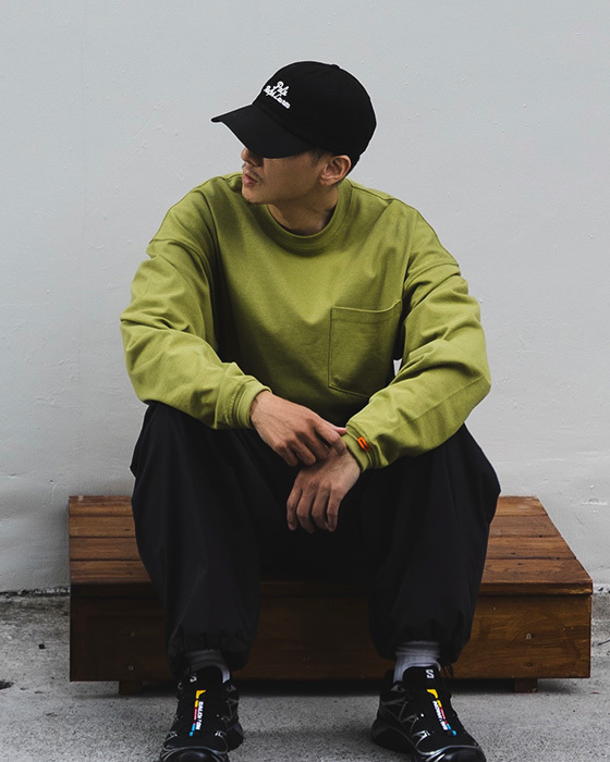POCKET L/S TEE - OLIVE