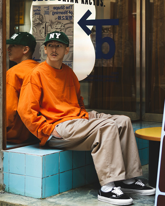 POCKET L/S TEE - ORANGE