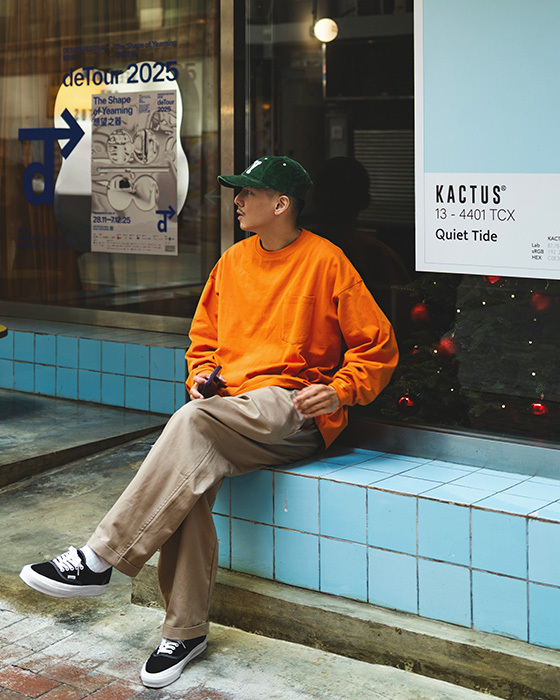 POCKET L/S TEE - ORANGE