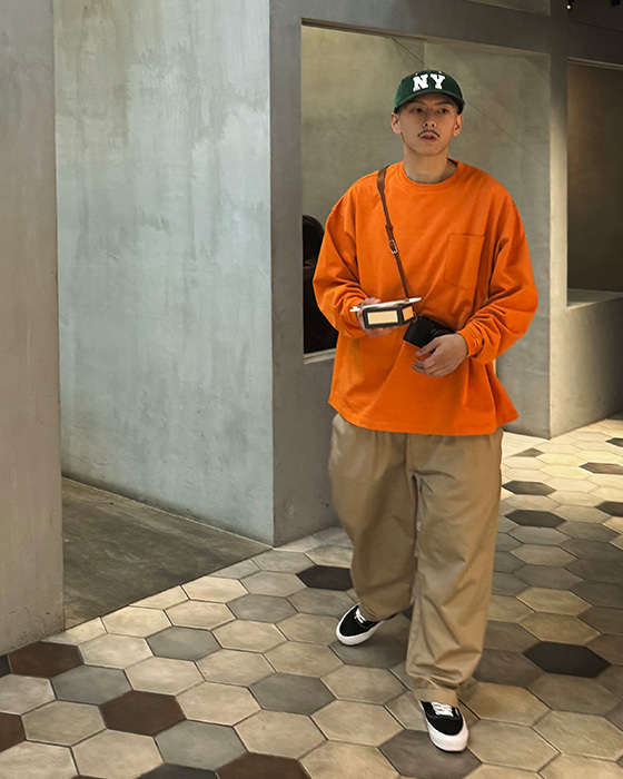 POCKET L/S TEE - ORANGE