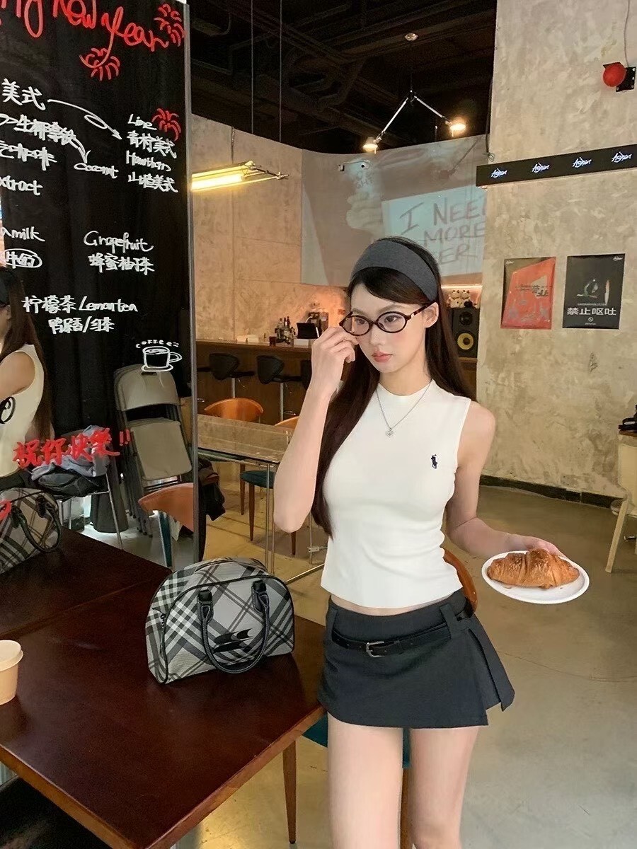 『RB』女裝 低腰側衩皮帶西裝短裙