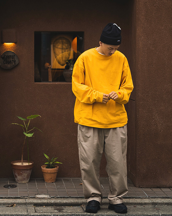 POCKET L/S TEE - MUSTARD YELLOW