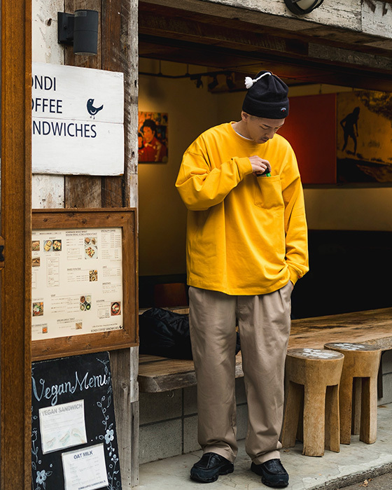POCKET L/S TEE - MUSTARD YELLOW