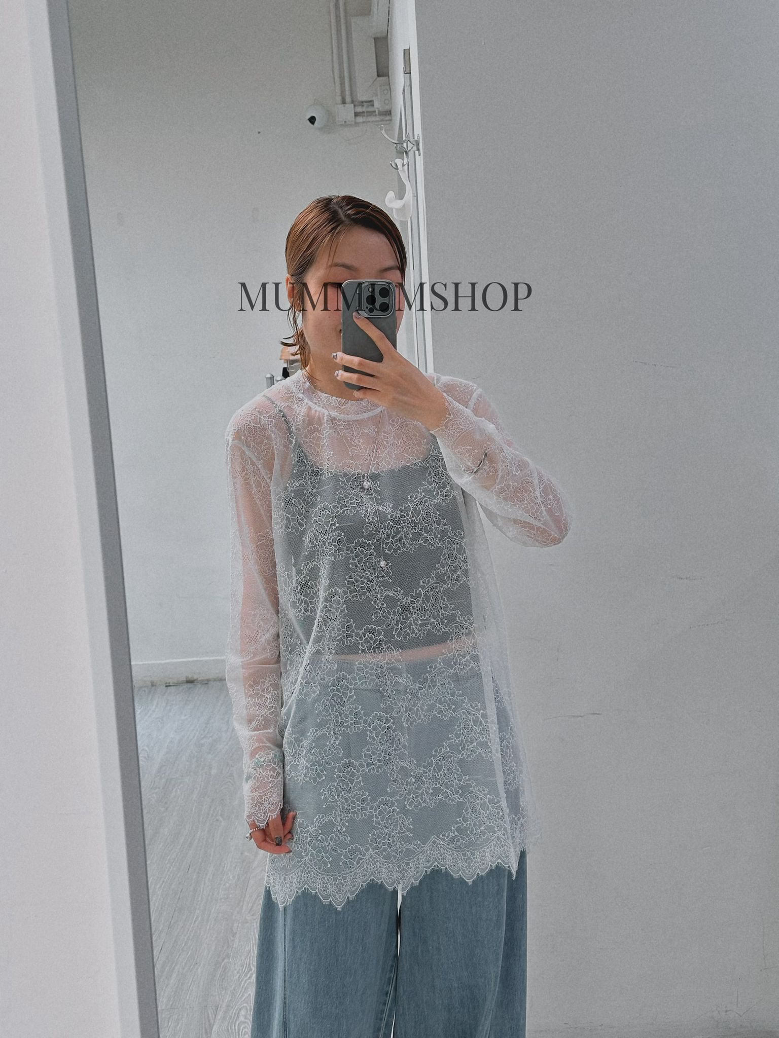 0213122/淑女蕾絲透視長袖/46/46/32