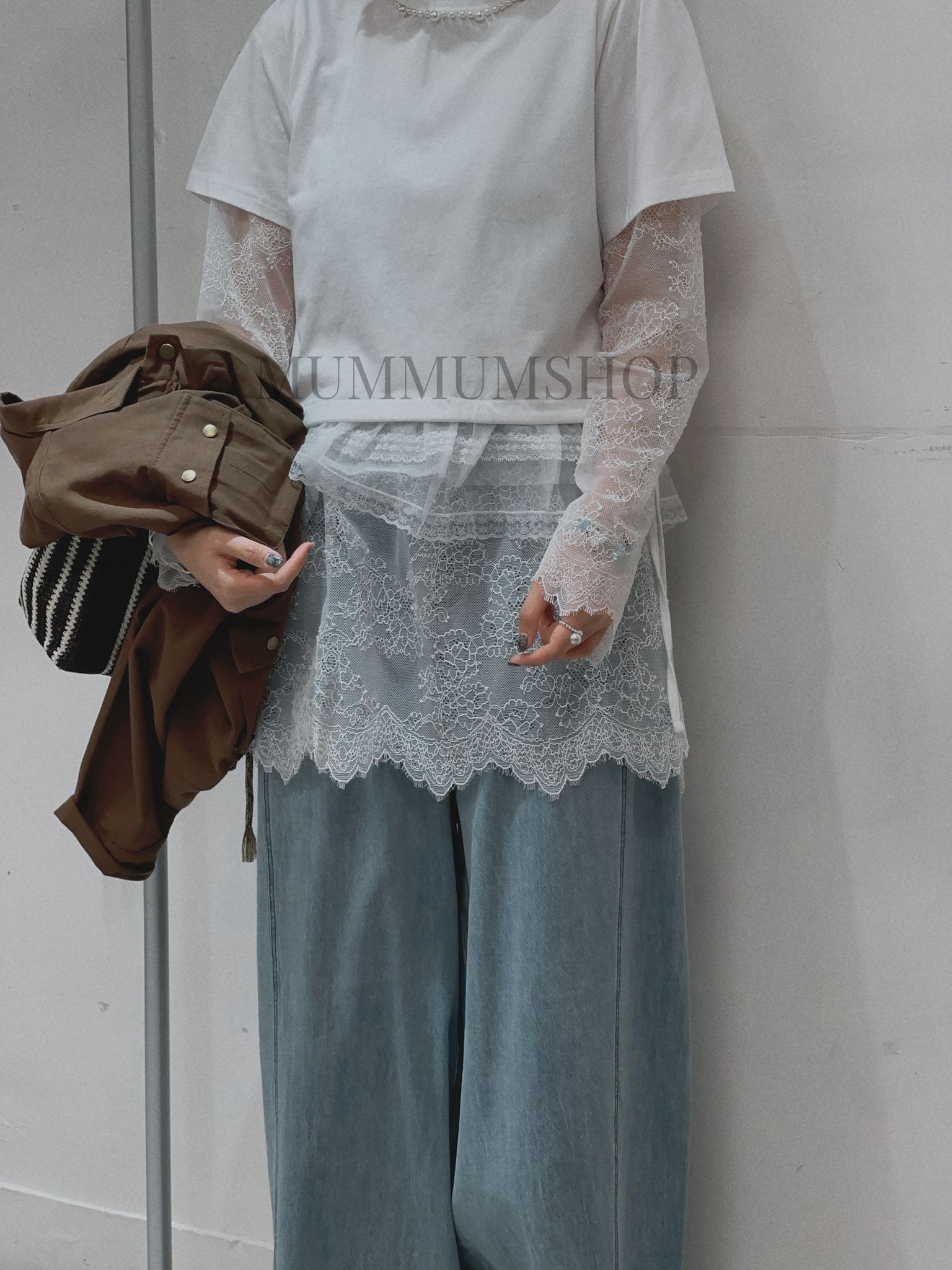 0213122/淑女蕾絲透視長袖/46/46/32