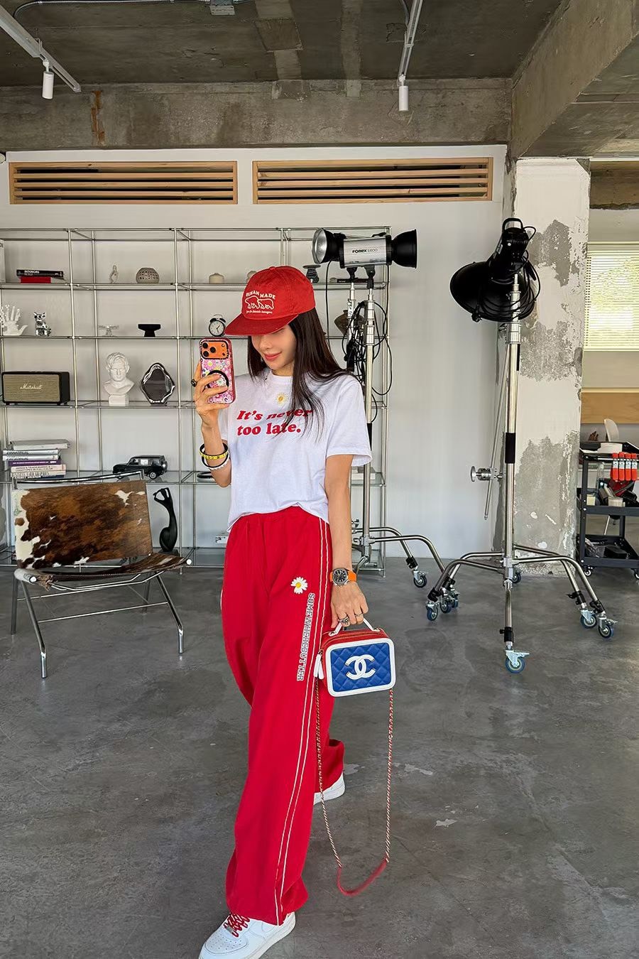 小雛菊邊條束口休閒褲