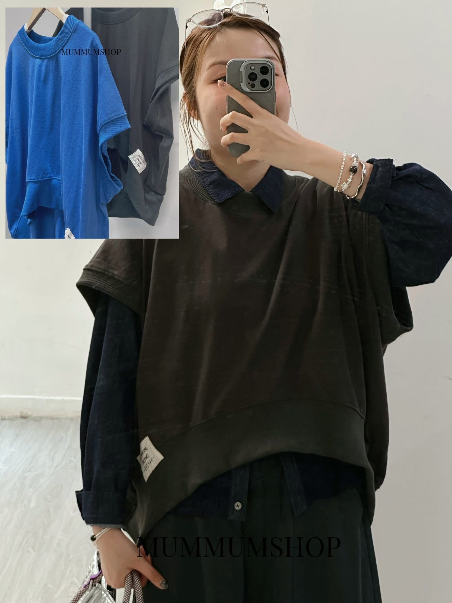 0213082a/蝴蝶袖長短短袖上衣　58/50/20-29