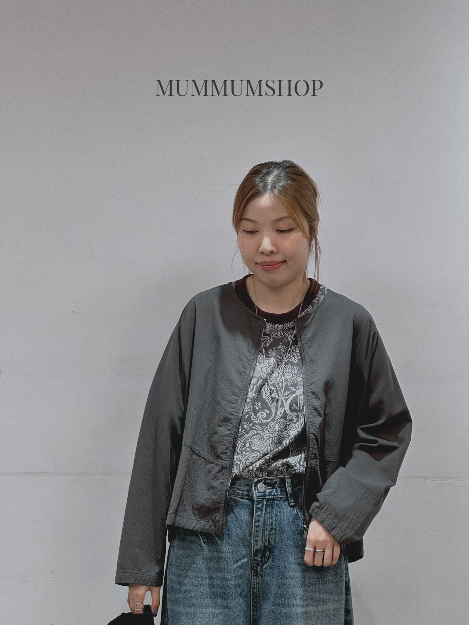 0213066a/拉鏈簡約大氣薄款外套 52/52/22.5-25.5