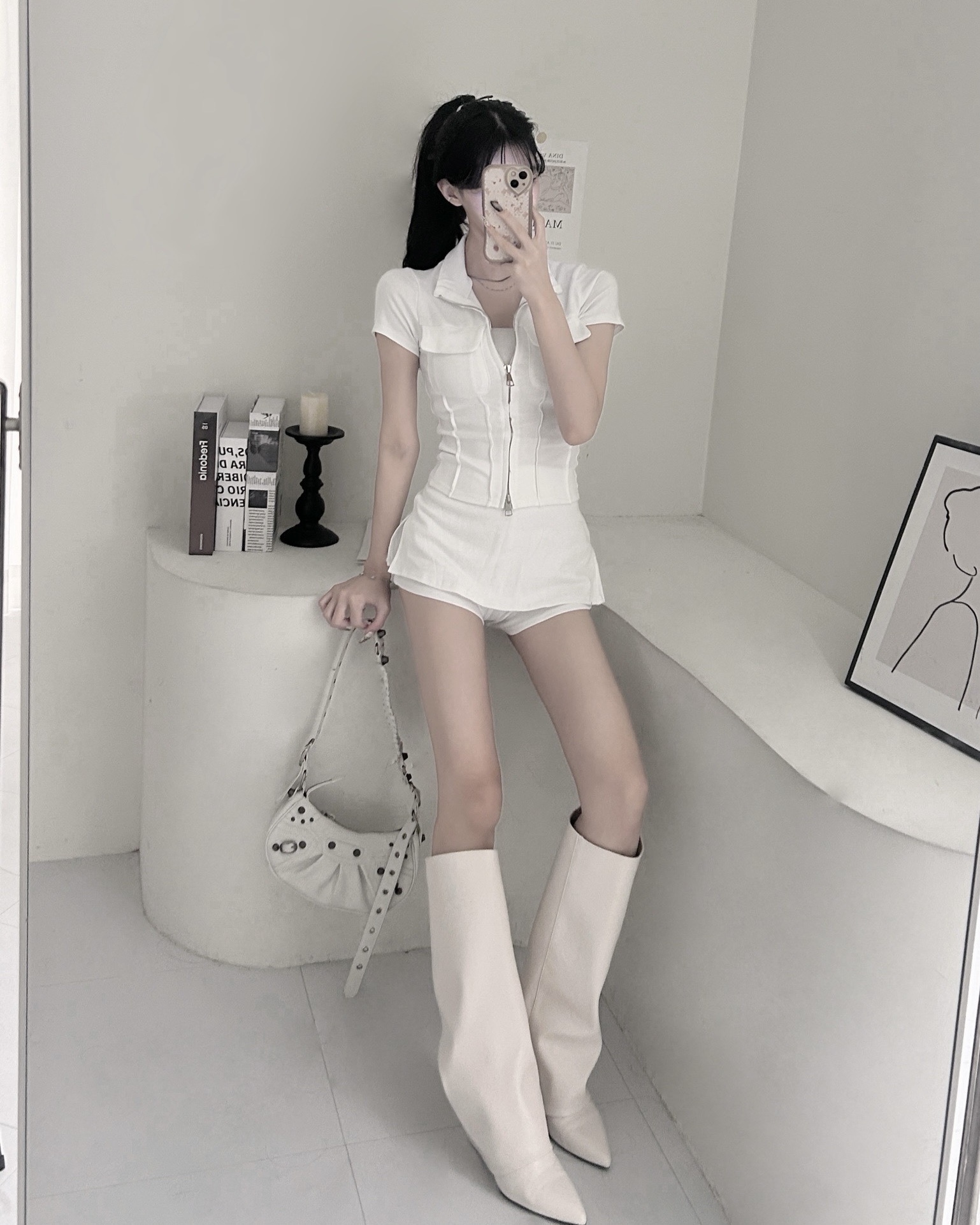 🇹🇼翻領雙拉鏈上衣＋A字褲裙set｜率性溫柔的日常