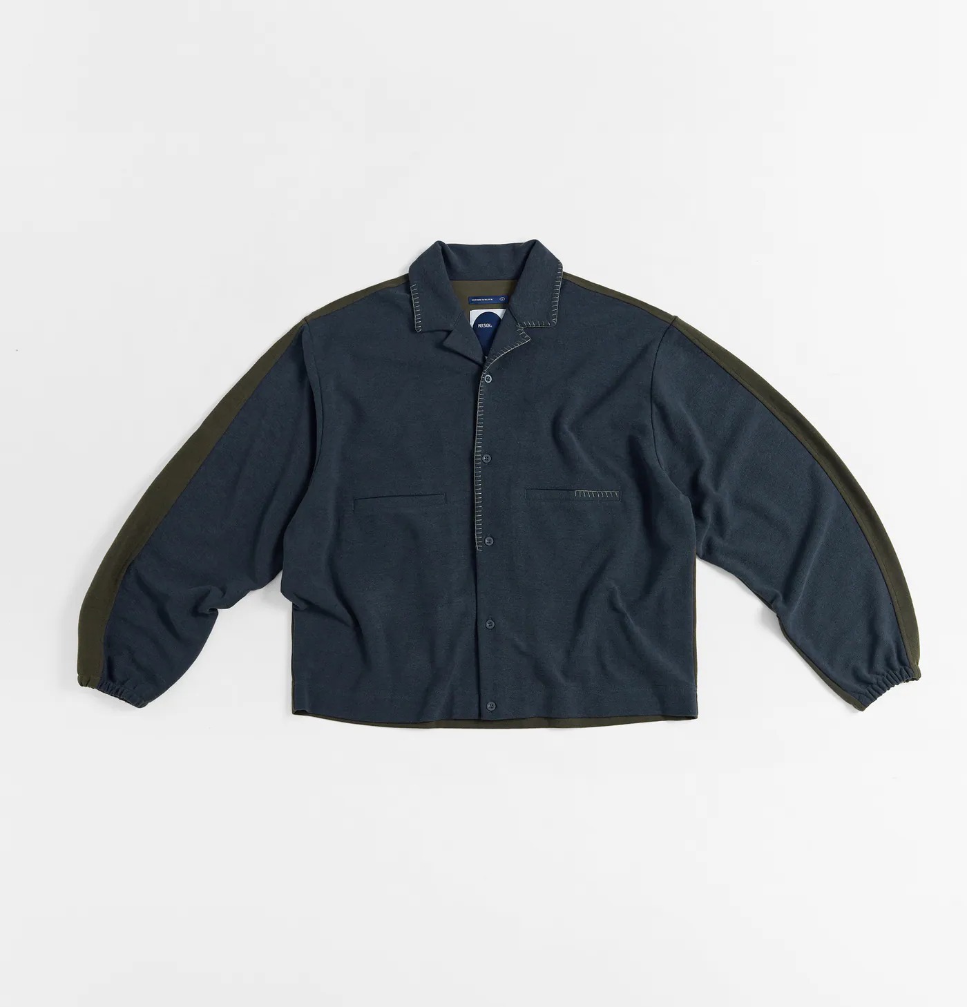 MELSIGN｜Merged Knit L/S Shirt (Navy/Olive)