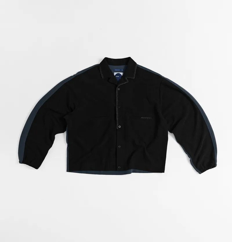 MELSIGN｜Merged Knit L/S Shirt (Black/Navy)