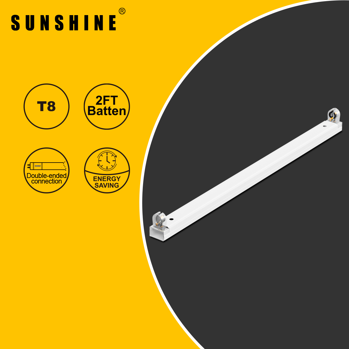 2尺/3尺/4尺/5尺 LED T8 水晶頭可折疊雙端光管支架 [LT8]