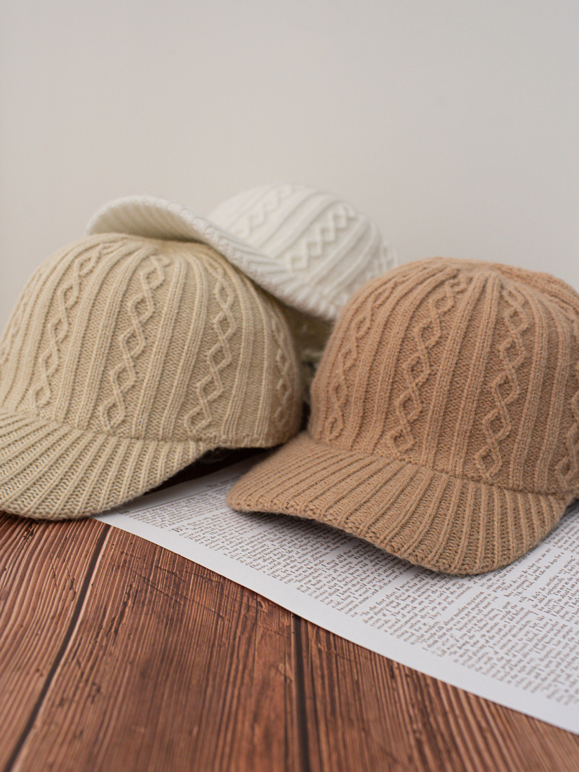 針織麻花織棒球帽