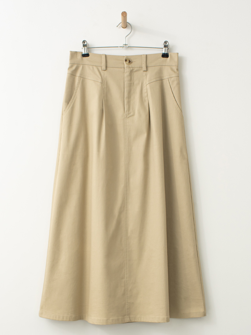 舒適剪裁打褶A字長裙