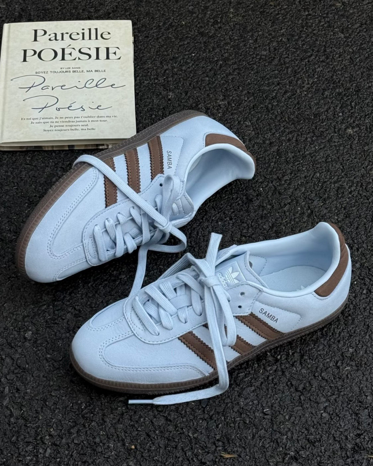 【預訂】ADIDAS SAMBA OG 麂皮霧藍啡-WOMEN