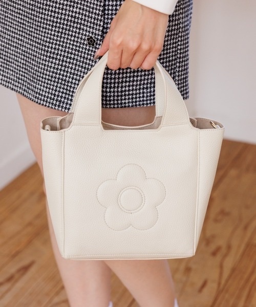 MARY QUANT / Inner Suede Daisy 2-Way Mini Tote Bag