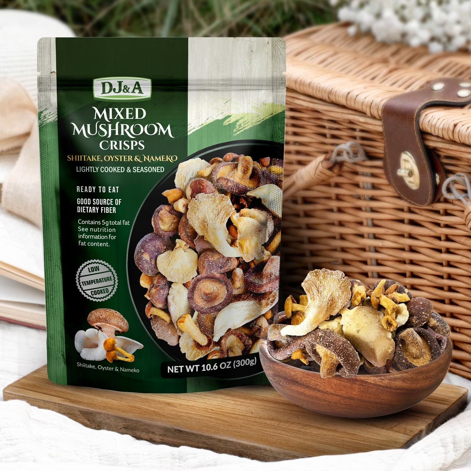 【預購】Q121202 DJ&A 混合蘑菇脆片，10.6 盎司