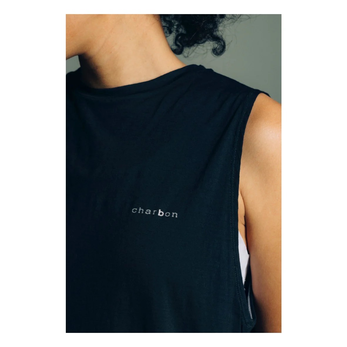 新品 charbon REDA WOOL DIP DYE SLEEVELESS charbon】REDA WOOL DIP DYE SLEEVELESS T-SHIRT・BLACK