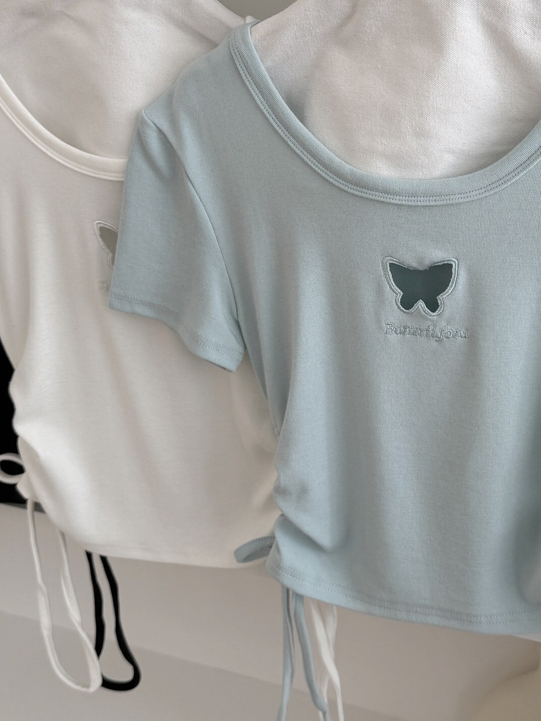 法朵Fado shop｜蝴蝶摟空抽繩短T 0215019  三色