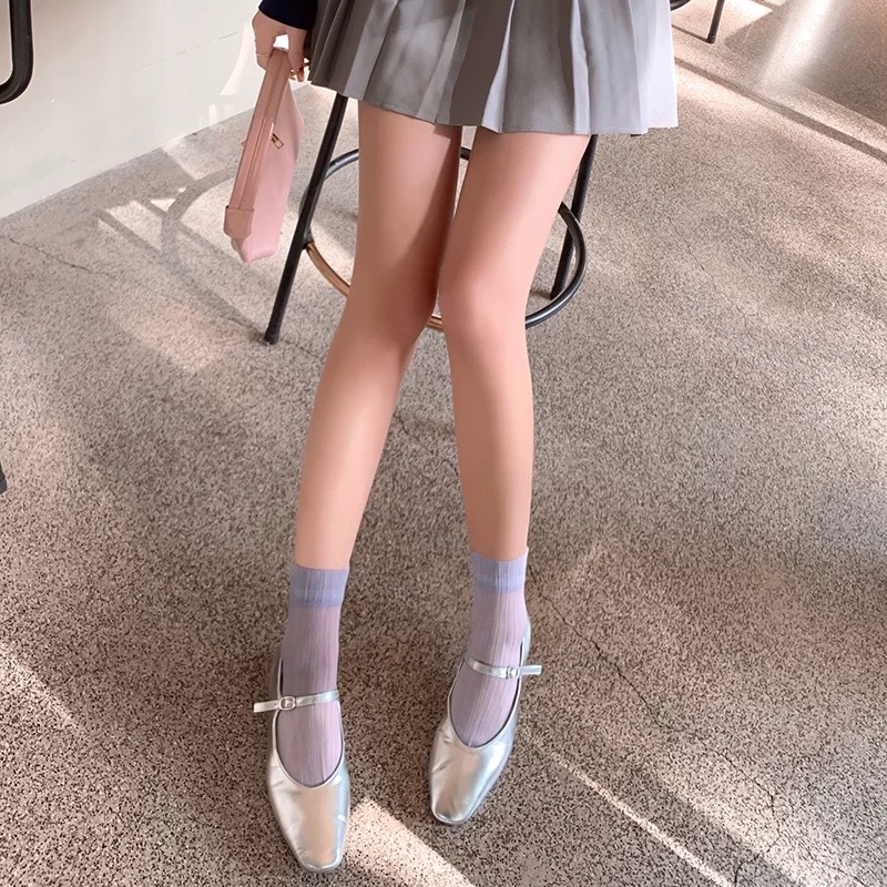 水晶透膚玻璃絲彈性襪